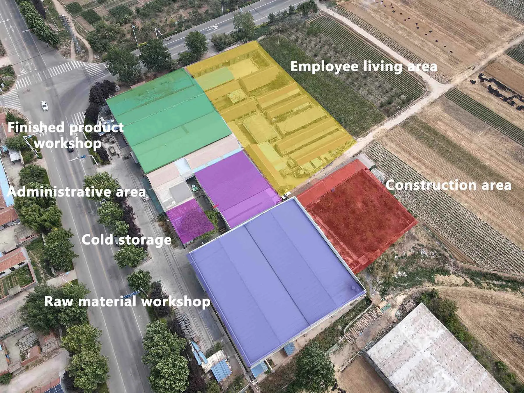 Factory area aerial map